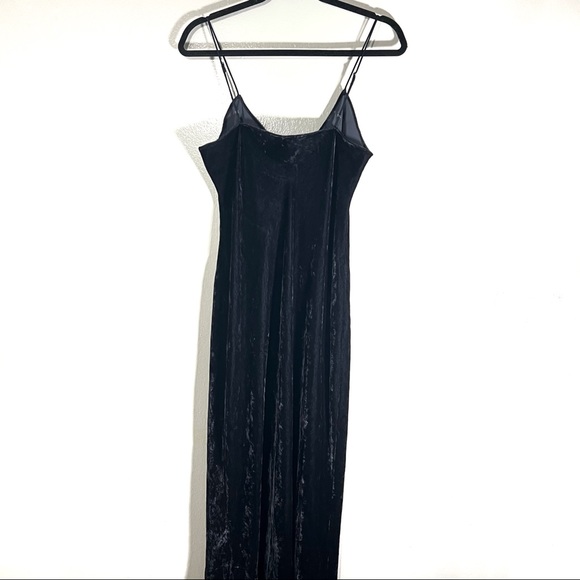 Revolve- Nili Lotan Slip Dress Velvet/Velour Gunmetal Sasha Maxi Dress Size Med - Picture 6 of 6